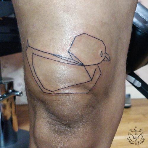 tatouage canard origami
