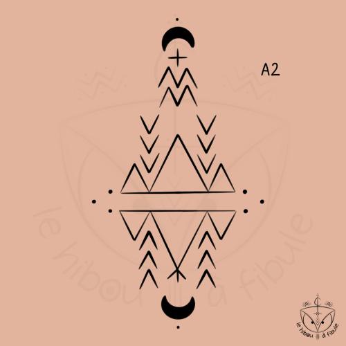 tattoo amazigh montagne lune pluie